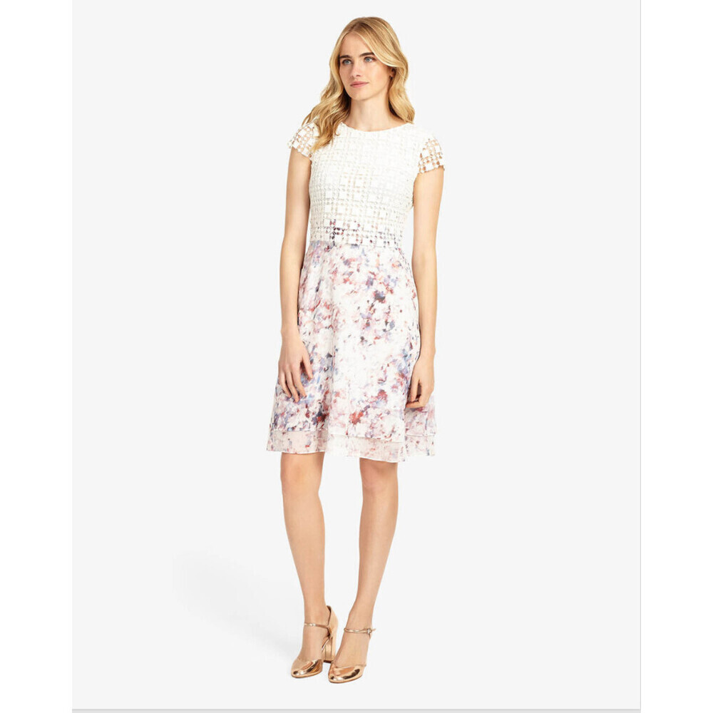 Phase Eight Florence Lace A-Line Short Sleeve Knee Dress Floral size 14US $330 - Picture 14 of 15